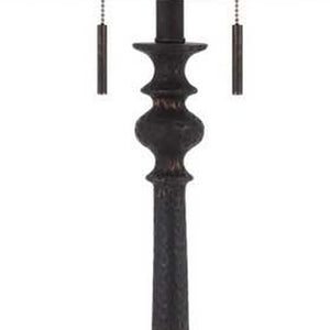 Homeroots 63" Rusted Two Light Traditional Shaped Floor Lamp With Beige Square Shade  Metal 526294