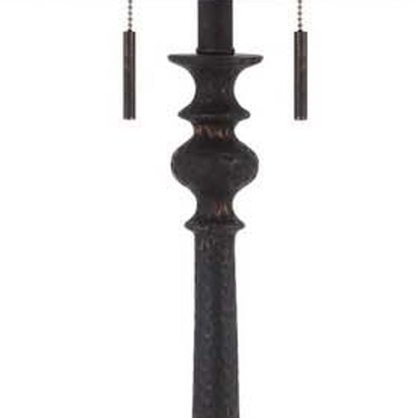 Homeroots 63" Rusted Two Light Traditional Shaped Floor Lamp With Beige Square Shade  Metal 526294