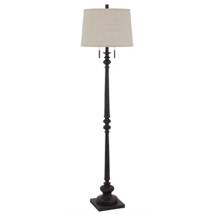 Homeroots 63" Rusted Two Light Traditional Shaped Floor Lamp With Beige Square Shade  Metal 526294