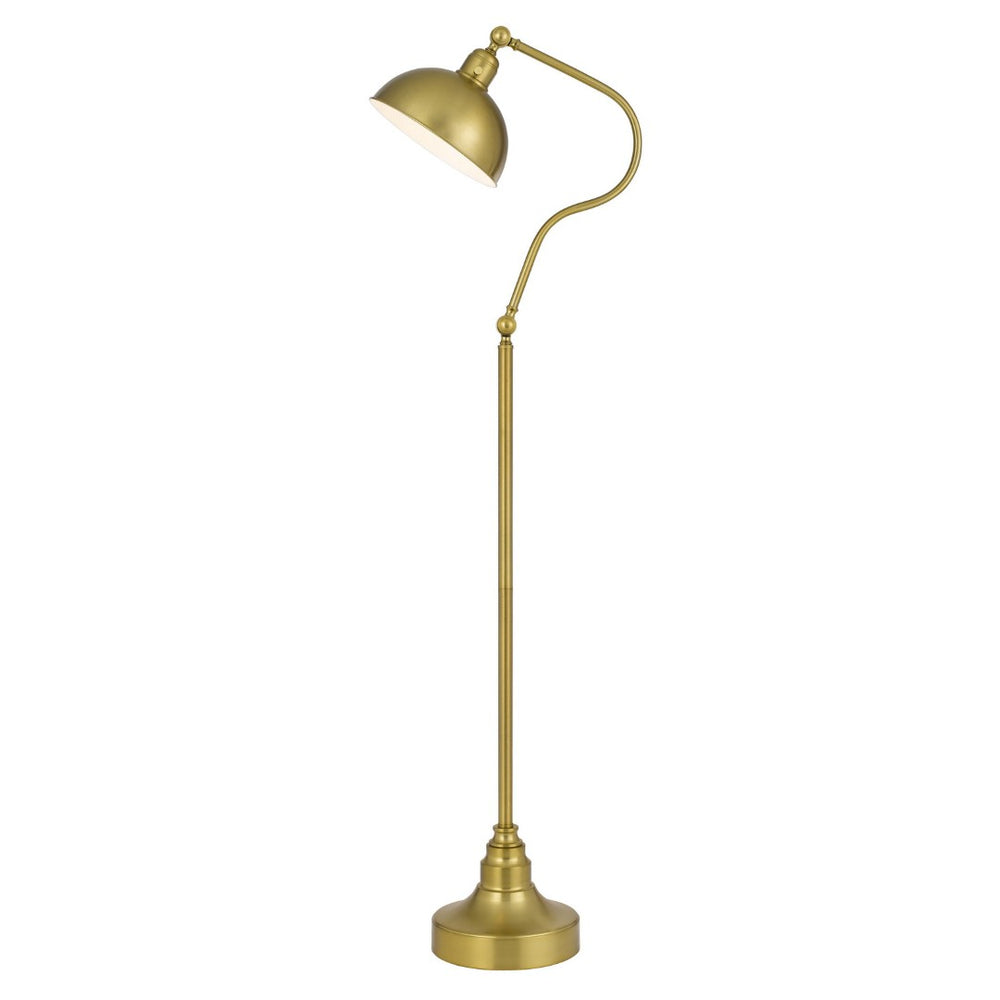 HomeRoots 60" Brass Traditional Floor Lamp with Dimmable Ambient Light and Elegant Antiqued Shade Design 526295