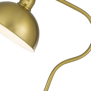 HomeRoots 60" Brass Traditional Floor Lamp with Dimmable Ambient Light and Elegant Antiqued Shade Design 526295