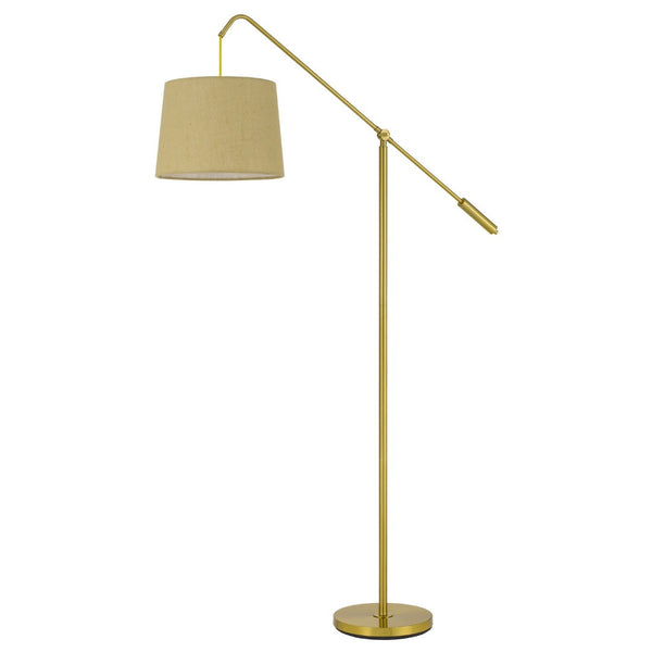 HomeRoots 68" Brass Adjustable Traditional Floor Lamp with Antiqued Brass Shade - Elegant, Versatile Lighting 526298