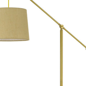 HomeRoots 68" Brass Adjustable Traditional Floor Lamp with Antiqued Brass Shade - Elegant, Versatile Lighting 526298