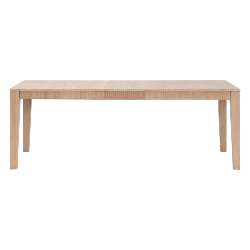Essentials for Living Highland Oak Wood Extension Dining Table Seats Eight with Fluted Apron Detail 5263.NAT-OAK
