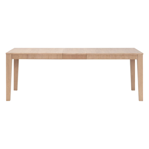 Essentials for Living Highland Oak Wood Extension Dining Table Seats Eight with Fluted Apron Detail 5263.NAT-OAK