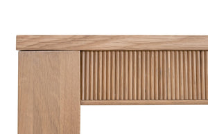 Essentials for Living Highland Oak Wood Extension Dining Table Seats Eight with Fluted Apron Detail 5263.NAT-OAK