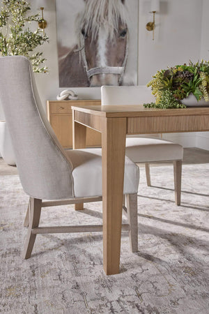 Essentials for Living Highland Oak Wood Extension Dining Table Seats Eight with Fluted Apron Detail 5263.NAT-OAK