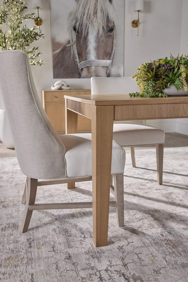 Essentials for Living Highland Oak Wood Extension Dining Table Seats Eight with Fluted Apron Detail 5263.NAT-OAK