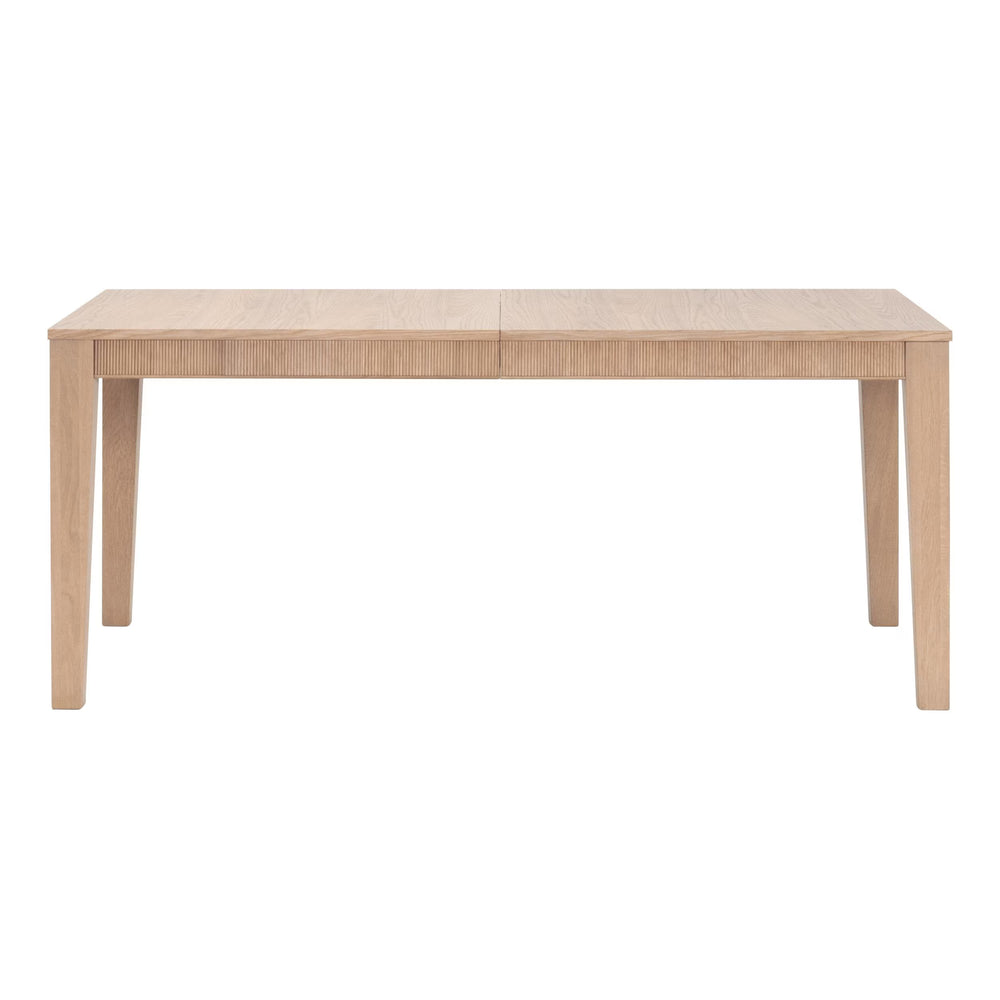 Essentials for Living Highland Oak Wood Extension Dining Table Seats Eight with Fluted Apron Detail 5263.NAT-OAK