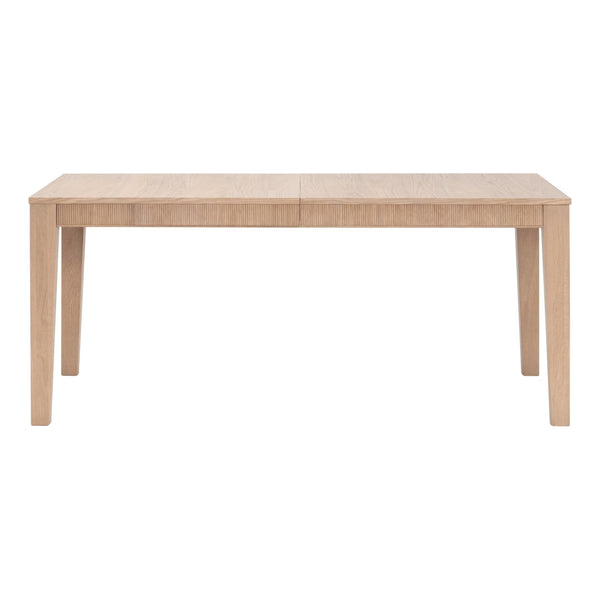 Essentials for Living Highland Oak Wood Extension Dining Table Seats Eight with Fluted Apron Detail 5263.NAT-OAK