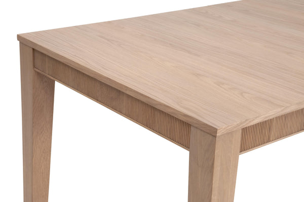 Essentials for Living Highland Oak Wood Extension Dining Table Seats Eight with Fluted Apron Detail 5263.NAT-OAK