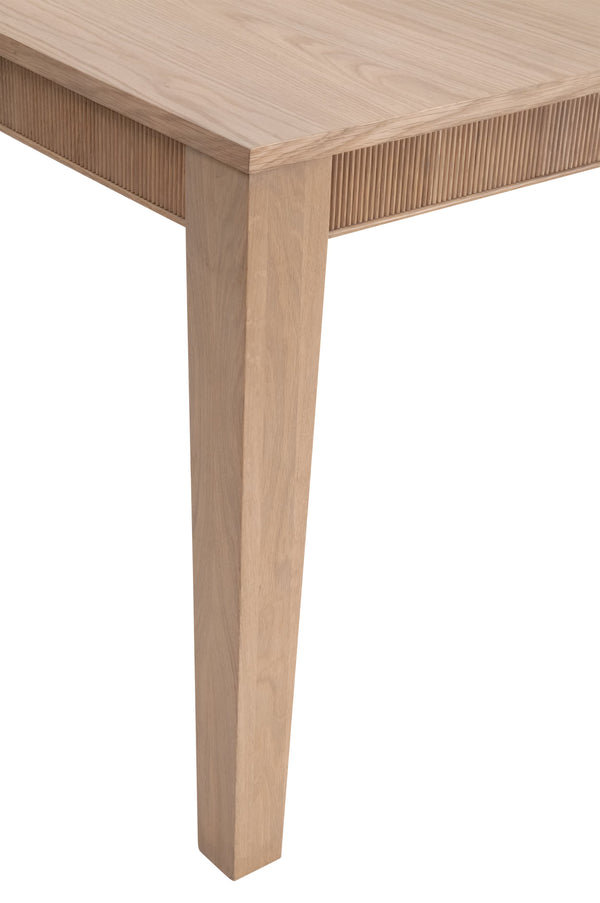 Essentials for Living Highland Oak Wood Extension Dining Table Seats Eight with Fluted Apron Detail 5263.NAT-OAK