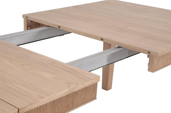 Essentials for Living Highland Oak Wood Extension Dining Table Seats Eight with Fluted Apron Detail 5263.NAT-OAK