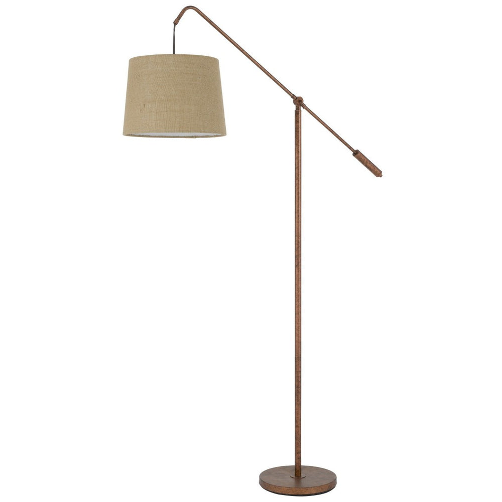 HomeRoots 68" Adjustable Vintage Floor Lamp with Rust Fabric Drum Shade for Cozy Ambiance in Any Room 526300