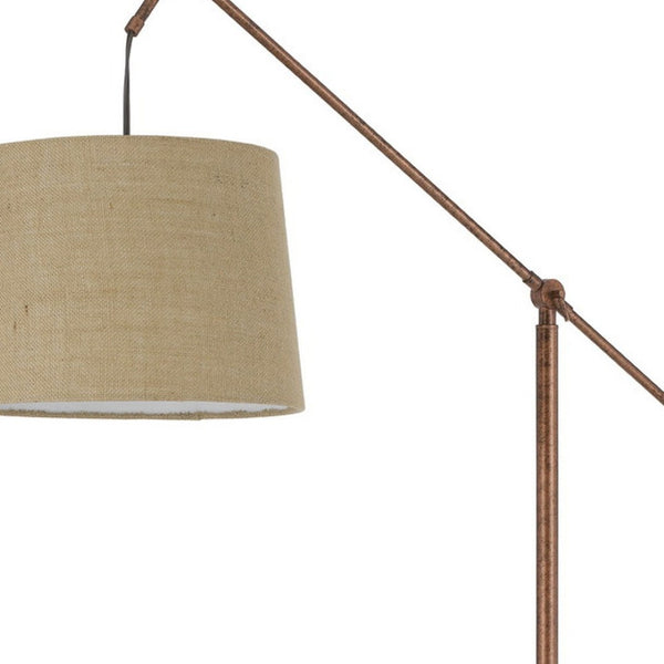 HomeRoots 68" Adjustable Vintage Floor Lamp with Rust Fabric Drum Shade for Cozy Ambiance in Any Room 526300