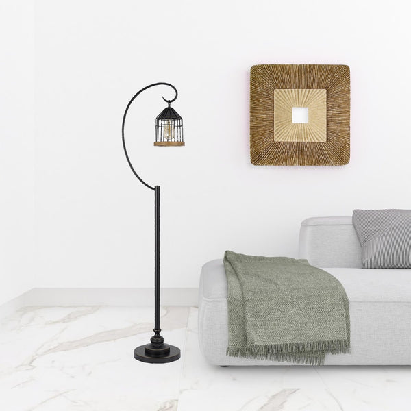 HomeRoots 63" Bronze Floor Lamp - Traditional Elegance with Dimmable Lighting, Weighted Base, and Timeless Design 526304