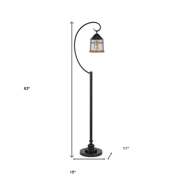 HomeRoots 63" Bronze Floor Lamp - Traditional Elegance with Dimmable Lighting, Weighted Base, and Timeless Design 526304