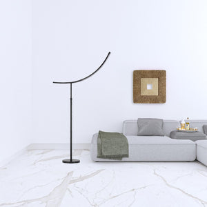 HomeRoots 74" Bronze Adjustable LED Floor Lamp - Classic Design with Energy-Efficient Illumination for Any Room 526305