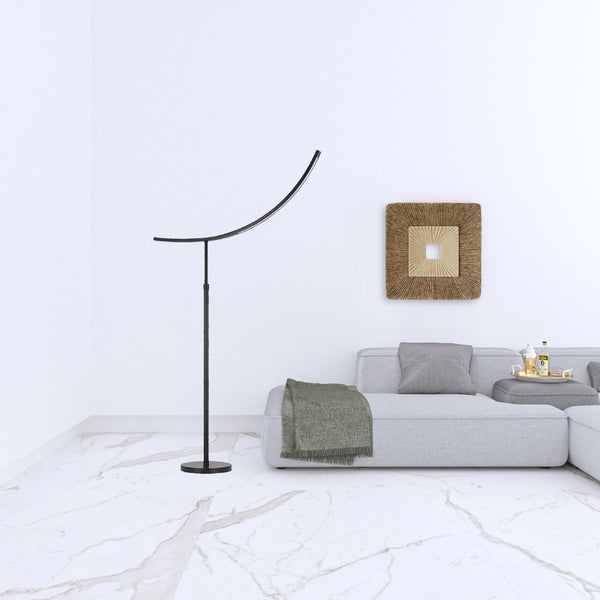 HomeRoots 74" Bronze Adjustable LED Floor Lamp - Classic Design with Energy-Efficient Illumination for Any Room 526305