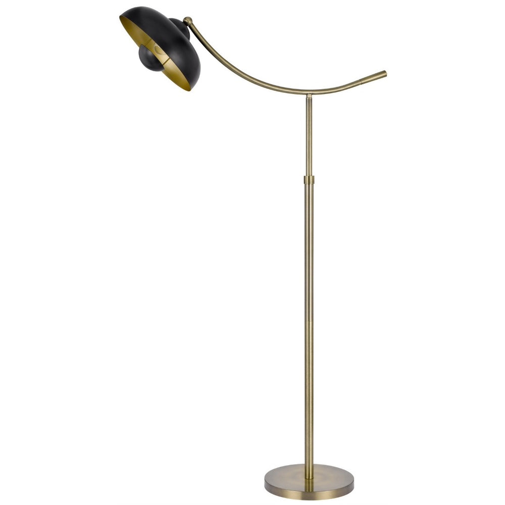 HomeRoots 66" Modern Bronze Adjustable Arc Floor Lamp - Stylish Dome Shade for Living Room Illumination 526306