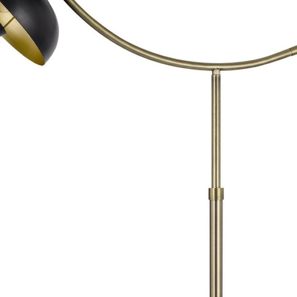 HomeRoots 66" Modern Bronze Adjustable Arc Floor Lamp - Stylish Dome Shade for Living Room Illumination 526306