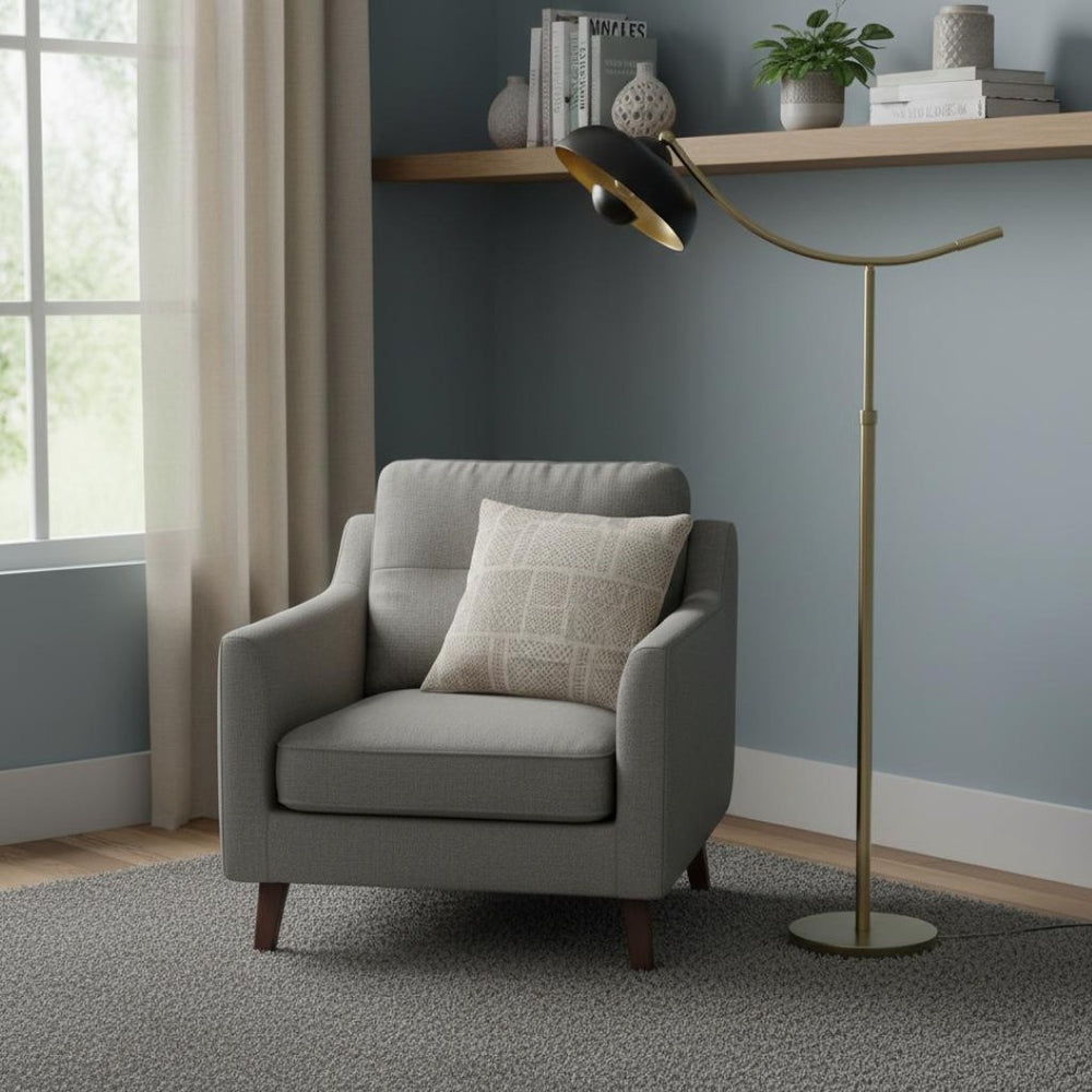 HomeRoots 66" Modern Bronze Adjustable Arc Floor Lamp - Stylish Dome Shade for Living Room Illumination 526306