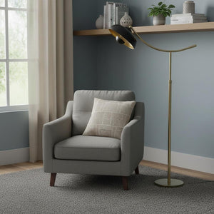 HomeRoots 66" Modern Bronze Adjustable Arc Floor Lamp - Stylish Dome Shade for Living Room Illumination 526306