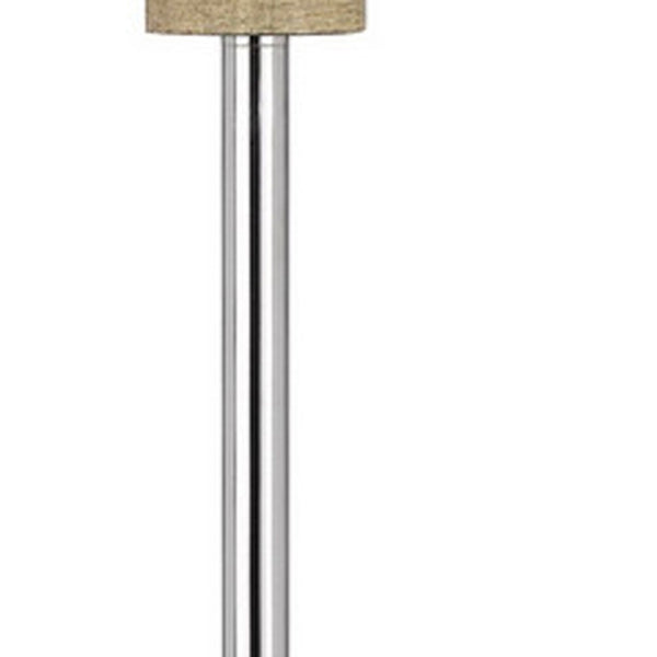 HomeRoots 61" Chrome Floor Lamp with Dimmable White Shade – Elegant Lighting for Living Rooms & Bedrooms 526307