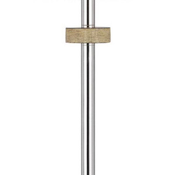 HomeRoots 61" Chrome Floor Lamp with Dimmable White Shade – Elegant Lighting for Living Rooms & Bedrooms 526307