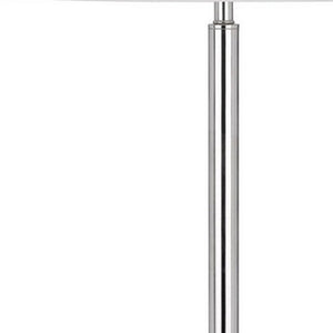 HomeRoots 61" Chrome Tray Table Floor Lamp with USB Port & White Glass Shade - Modern Design & Functionality 526309