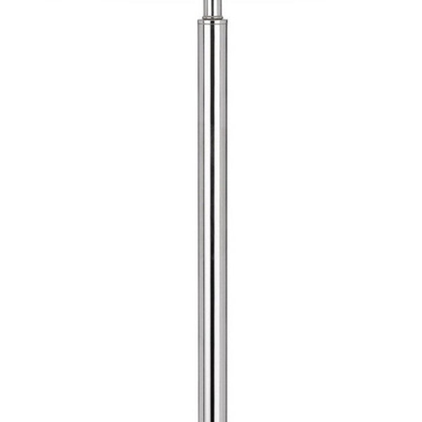 HomeRoots 61" Chrome Tray Table Floor Lamp with USB Port & White Glass Shade - Modern Design & Functionality 526309