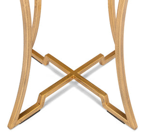 Sarreid The Wine Money Table - Elegant Plain Glass Top With Antique Brass Base For Modern Home Decor Gold  52630