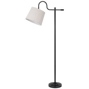 HomeRoots 63" Bronze Adjustable Floor Lamp - Classic Traditional Design with Gray Shade for Any Room Decor 526312