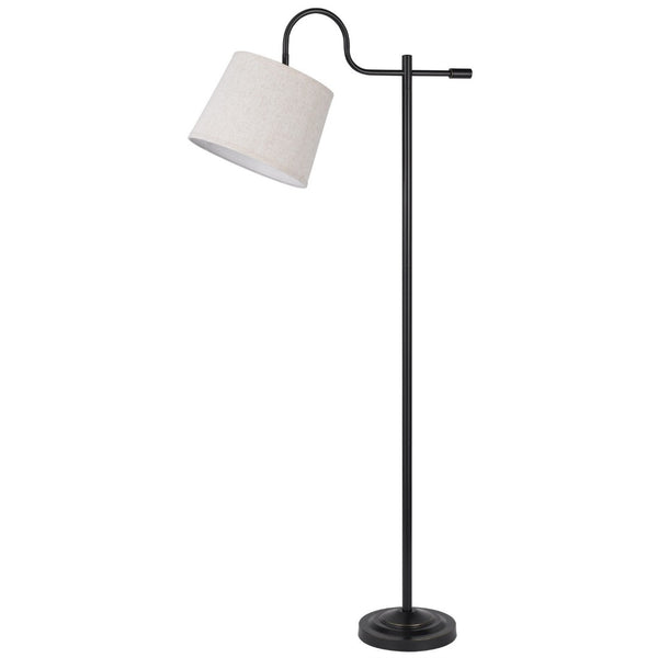 HomeRoots 63" Bronze Adjustable Floor Lamp - Classic Traditional Design with Gray Shade for Any Room Decor 526312