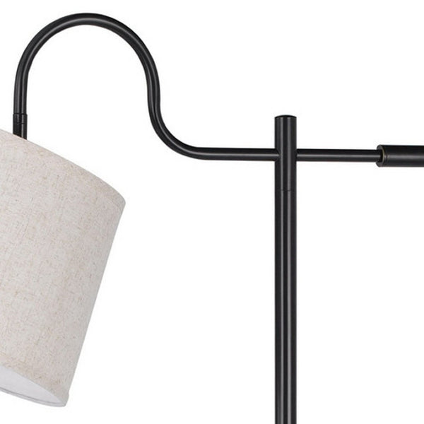 HomeRoots 63" Bronze Adjustable Floor Lamp - Classic Traditional Design with Gray Shade for Any Room Decor 526312