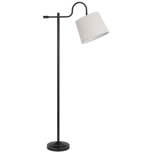 HomeRoots 63" Bronze Adjustable Floor Lamp - Classic Traditional Design with Gray Shade for Any Room Decor 526312