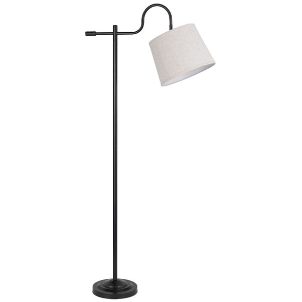 HomeRoots 63" Bronze Adjustable Floor Lamp - Classic Traditional Design with Gray Shade for Any Room Decor 526312