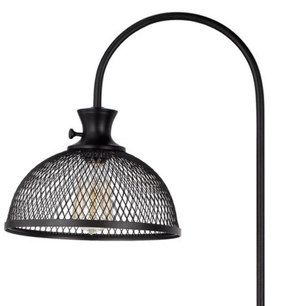 HomeRoots 61" Black Adjustable Floor Lamp with Bronze Dome Shade - Stylish Lighting for Any Room! 526313