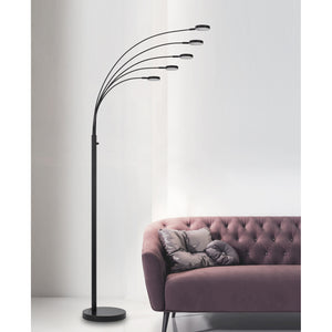 Homeroots 82" Bronze Five Light Led Arc Floor Lamp  Metal 526324