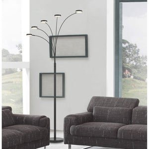 Homeroots 82" Bronze Five Light Led Arc Floor Lamp  Metal 526324