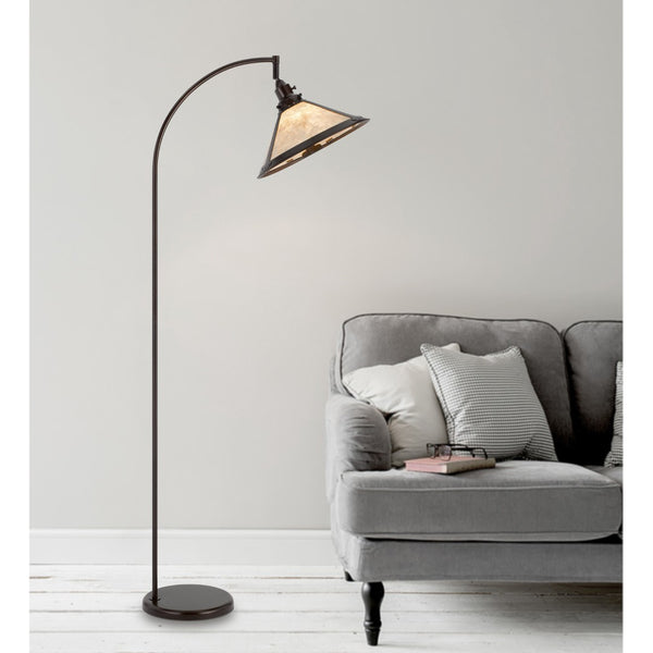 HomeRoots 65" Bronze Traditional Floor Lamp with Dimmable White Empire Shade for Elegant Ambient Lighting 526325