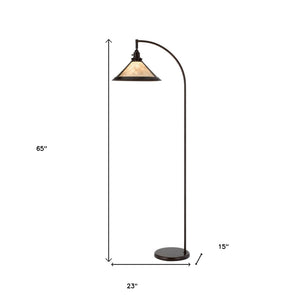 HomeRoots 65" Bronze Traditional Floor Lamp with Dimmable White Empire Shade for Elegant Ambient Lighting 526325