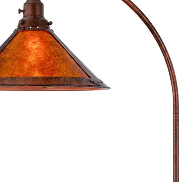 Homeroots 65" Rusted Traditional Shaped Floor Lamp With Rust Empire Shade  Metal 526326