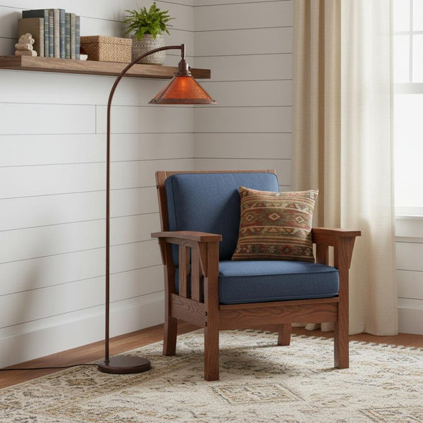 HomeRoots 65" Timeless Rusted Traditional Floor Lamp with Adjustable Dimmable Light & Vintage Empire Shade 526326
