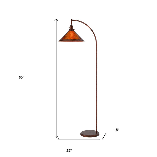 Homeroots 65" Rusted Traditional Shaped Floor Lamp With Rust Empire Shade  Metal 526326