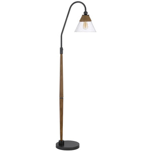 HomeRoots 71" Brown Traditional Floor Lamp with Clear Glass Shade - Elegant Lighting for Any Space 526327