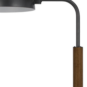 HomeRoots 63" Brown Tray Table Floor Lamp with Elegant Bronze Glass Shade - Stylish & Functional Lighting Solution 526328