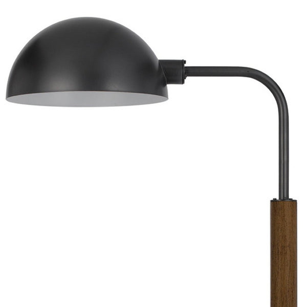 HomeRoots 63" Brown Tray Table Floor Lamp with Elegant Bronze Glass Shade - Stylish & Functional Lighting Solution 526328
