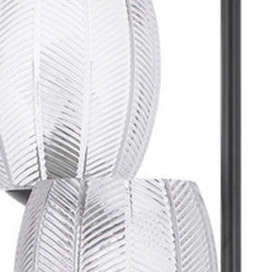 Homeroots 71" Black Three Light Traditional Shaped Floor Lamp With Clear Transparent Glass Novelty Shade  Metal 526329