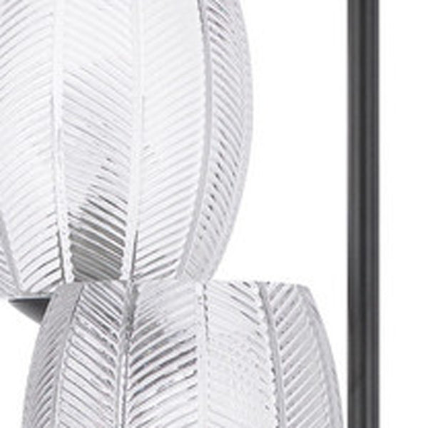 Homeroots 71" Black Three Light Traditional Shaped Floor Lamp With Clear Transparent Glass Novelty Shade  Metal 526329